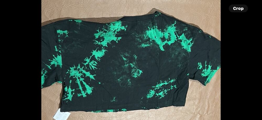 Sofias Choice Womens Tie Dye Short Sleeve Crop Top Crew NeckGraphic T Shirt XL